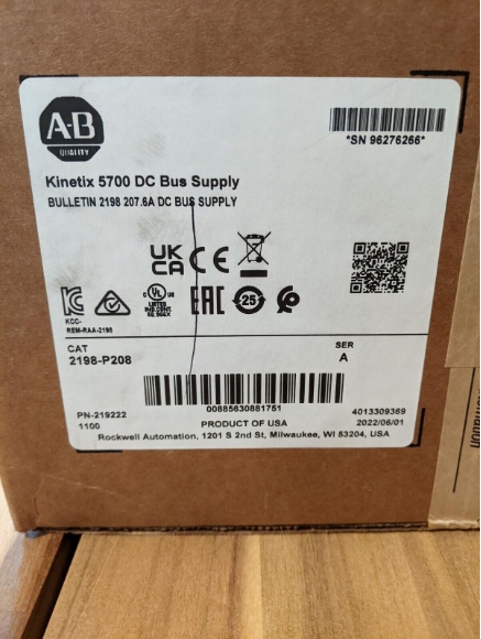 New Allen Bradley 2198-P208 /A Kinetix 5700 Bus DC Power Supply
